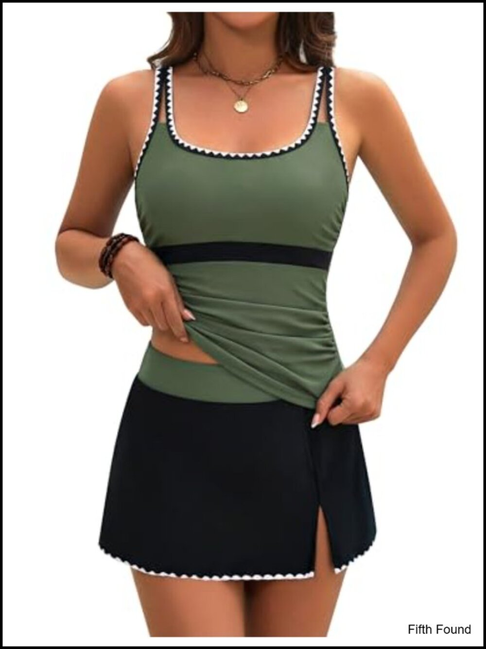 Women's Tankini Swimsuits Modest Tummy Control Two Piece Bathing Suit